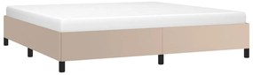 Estrutura de cama 200x200 cm couro artificial cappuccino