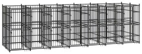 vidaXL Canil de exterior 12,9 m² aço
