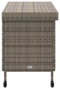 Caixa de arrumação com rodas 110x55x73 cm vime PE cinzento