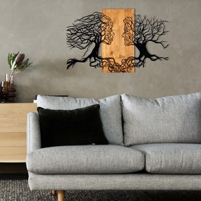 Acessório Decorativo de Parede Tutku – Preto e Nogueira – 92 x 58 cm