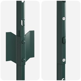 Postes de Cerca 22 pcs U-Channel Verde 200 cm Aço