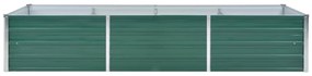 Canteiro elevado de jardim aço galvanizado 240x80x45 cm verde