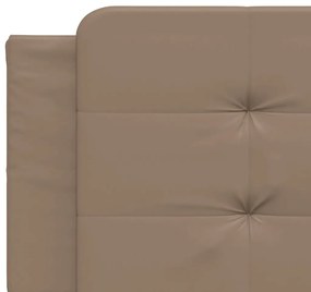 Estrutura cama cabeceira 200x200 cm couro artificial cappuccino