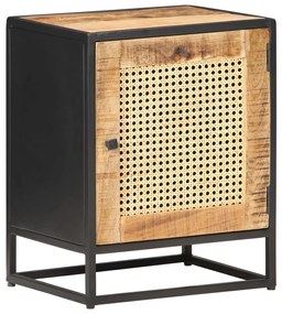 Mesa de cabeceira 40x30x50cm mangueira áspera/palhinha natural