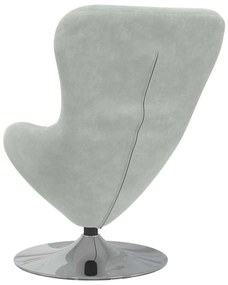 Cadeira Egg de Veludo Cinza Claro da
