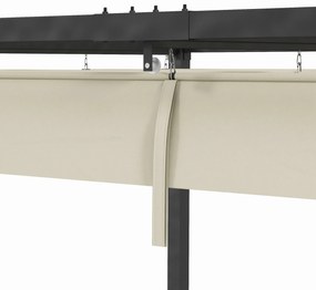 Pérgola 298x213x221 cm Pérgola de Jardim com Teto Retrátil de Poliéste