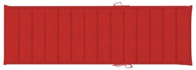 Espreguiçadeira com almofadão vermelho pinho impregnado