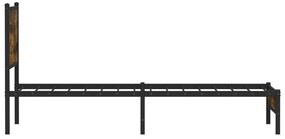 Estrutura de cama sem colchão 90x190 cm metal carvalho fumado