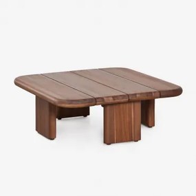 Mesa De Centro Quadrada 70x70 Cm Em Madeira De Acácia Famara Castanho-acácia Escuro - Sklum