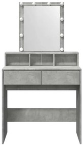 Toucador com LED 80x41x144,5 cm cinzento cimento