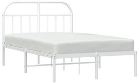 Estrutura de cama com cabeceira 120x200 cm metal branco