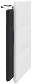 Almofadão de cabeceira 100 cm couro artificial preto e branco