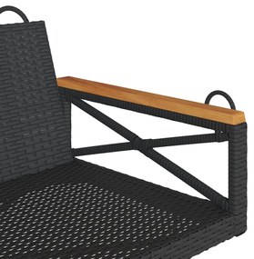 Banco baloiço 109x62x40 cm vime PE preto
