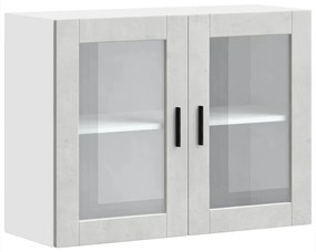 vidaXL Armário de parede de cozinha porta de vidro Porto cinza betão