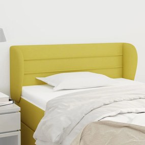 vidaXL Cabeceira de cama c/ abas tecido 83x23x78/88 cm verde