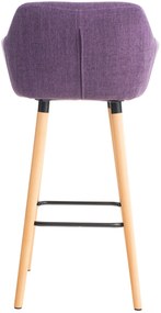 Banco de bar Grant em tecido e com estrutura de Cor Natural 55 x 99 x 46 cm Roxo