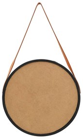 Espelho de parede com alça 50 cm preto