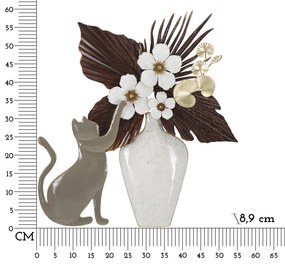 PAINEL DE PAREDE DE FERRO GATO 54,6X8,9X59,7 CM MULTICOLORIDO
