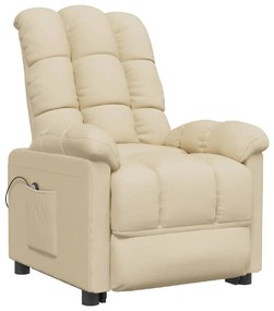 Poltrona reclinável elétrica tecido cor creme
