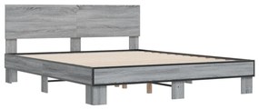 Estrutura de cama 150x200 cm derivados madeira/metal