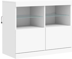 Aparador com luzes LED 202x37x67 cm branco