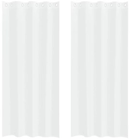 Cortinas com cortinas 2 pcs Branco 140 x 225 cm Poliéster