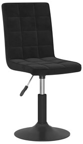 Cadeiras de jantar giratórias 6 pcs veludo preto