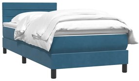 Cama com molas/colchão 80x220 cm veludo azul-escuro