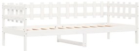 Sofá-cama sem colchão 90x200 cm madeira de pinho maciça branco