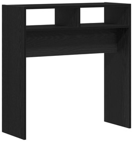 Mesa Console de Carvalho Preto - 78x30x80 cm - Feita de Madeira Engenh