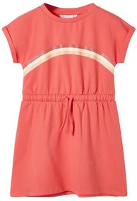 Vestido de criança com cordão cor coral 92
