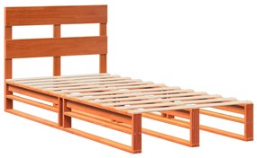 Cama sem colchão 90x190 cm madeira de pinho maciça castanho-mel