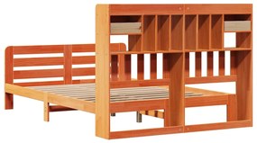 Cama com estante sem colchão 140x190 cm pinho maciço