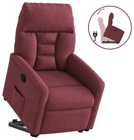 Poltrona reclinável elevatória tecido vermelho tinto