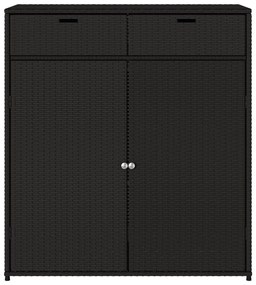Armário de arrumação p/ jardim 105x55x113 cm vime PE preto