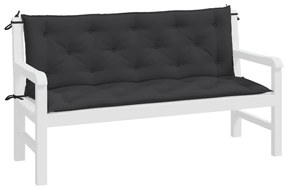 Almofadões banco jardim 2 pcs 150x50x7cm tecido oxford preto