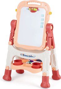 Cavalete de Desenho Infantil, 50 x 36 x 72,5 cm, Dupla Face Giratória, Rosa