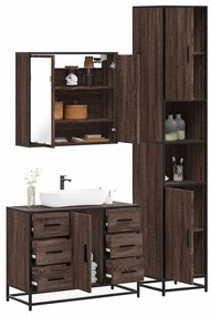 vidaXL 3 pcs conj. móveis WC derivados madeira cor carvalho castanho
