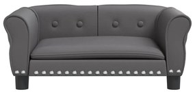 Cama para cães 70x45x30 cm couro artificial cinzento