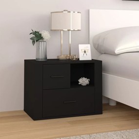 vidaXL Mesa de cabeceira 60x36x45 cm derivados de madeira preto