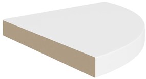 Prateleiras de canto suspensas 4 pcs 35x35x3,8 cm MDF branco