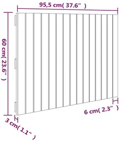 Cabeceira de parede 95,5x3x60 cm pinho maciço castanho-mel