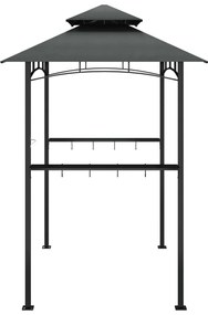 Gazebo churrasco prateleiras laterais 240x150x243 aço antracite