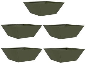 Conjunto de 5 Vasos de Jardim Verde-Azeitona da , medindo 40 x 40 x 15