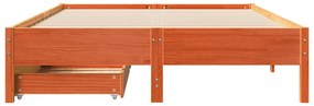 Cama sem colchão 120x200 cm madeira pinho maciça castanho-mel
