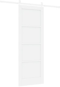 Porta Deslizante vidaXL com Conjunto de Ferragens Branca 73.5x198.5 cm