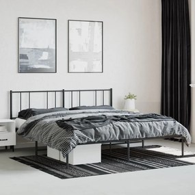 Estrutura de cama com cabeceira 183x213 cm metal preto