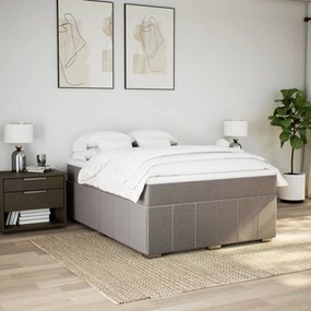 Cama com molas/colchão 140x190 cm tecido castanho-acinzentado