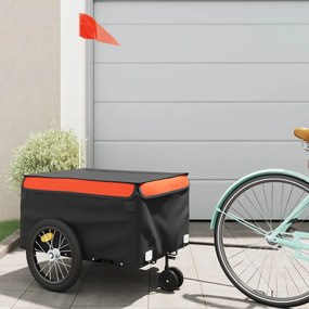 Reboque para bicicleta 45 kg ferro preto e laranja