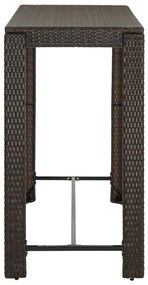9 pcs conjunto de bar p/ jardim com almofadões vime PE castanho